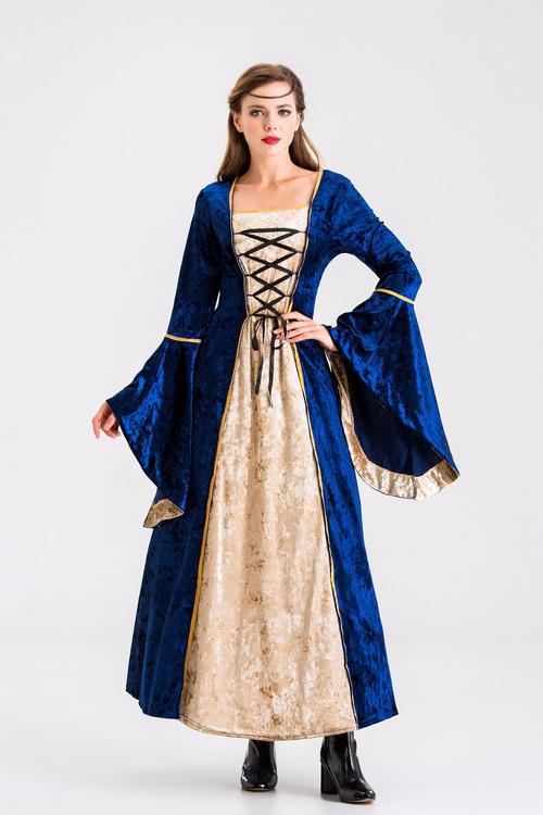 欧洲中世纪收腰法式公主长裙 贵族英伦风礼服连衣裙 影楼拍摄服装